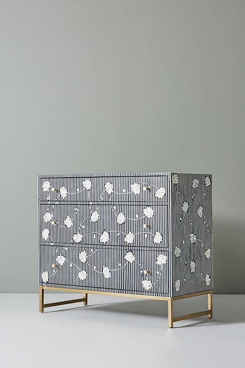 Rayures | Bone Inlay Chest of Drawer-ZAAMS